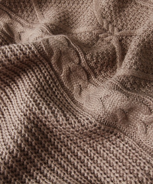 &. NOSTALGIA（アンドドットノスタルジア）の「【ZOZO限定】ハンドステッチケーブルニット（ニット/セーター・レディース・ブラック/アイボリー/モカ・FREE）」の17枚目の写真