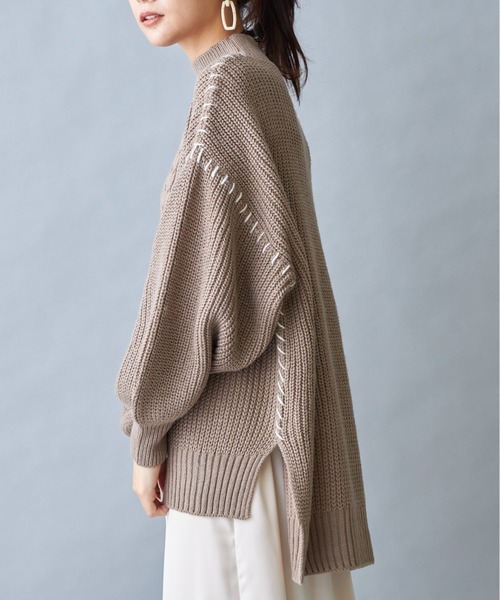 &. NOSTALGIA（アンドドットノスタルジア）の「【ZOZO限定】ハンドステッチケーブルニット（ニット/セーター・レディース・ブラック/アイボリー/モカ・FREE）」の11枚目の写真