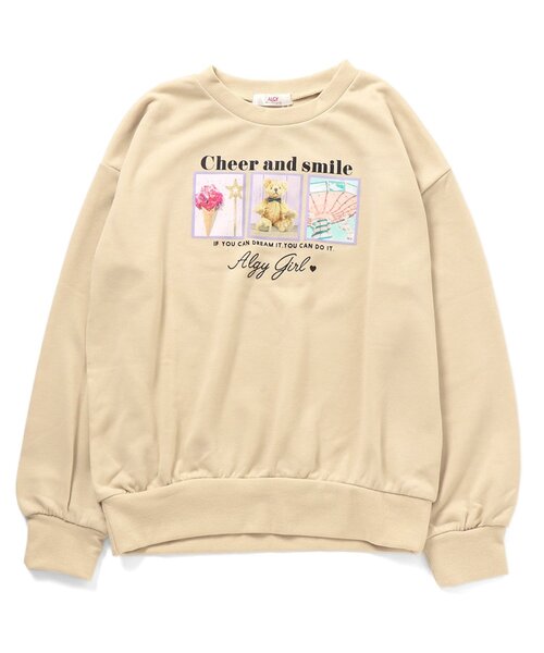 algy（アルジー）の「/クマ転写プリントトレーナー（スウェット・キッズ・ピンク/サックスブルー/ベージュ・SMALL/X-SMALL/MEDIUM/XX-SMALL）」の2枚目の写真