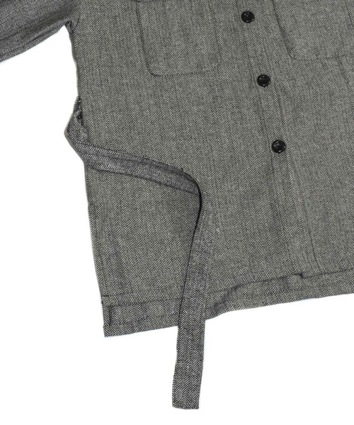 iS ScoLar(イズスカラー)の「花蝶刺繍ヘリンボーンジャケット(その他アウター・レディース・ブラック/ベージュ・M)」の11枚目の写真