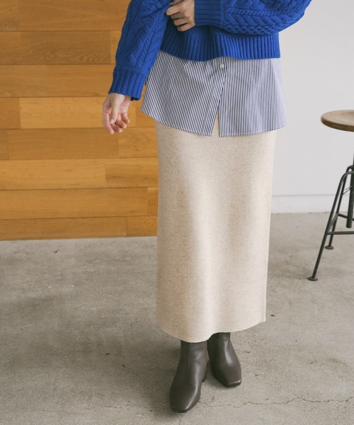 URBAN RESEARCH（アーバンリサーチ）の「Wフェイスニットスカート（スカート・レディース・ブラック/ブラウン/オートミール・FREE）」の3枚目の写真