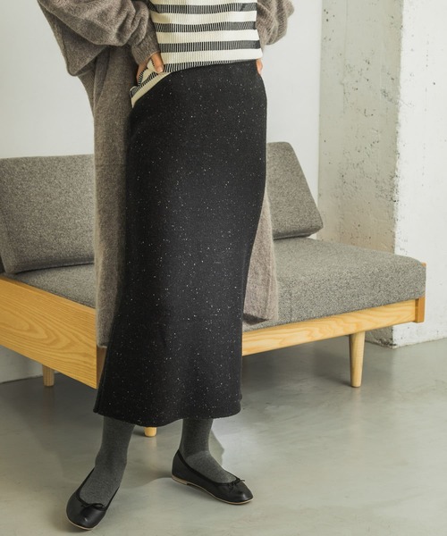 URBAN RESEARCH（アーバンリサーチ）の「Wフェイスニットスカート（スカート・レディース・ブラック/ブラウン/オートミール・FREE）」の2枚目の写真