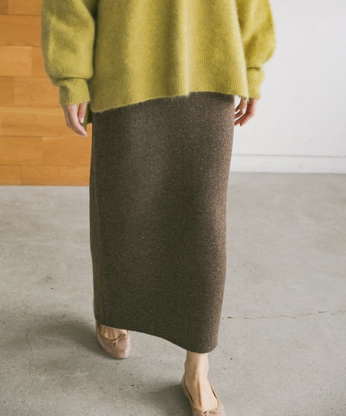 URBAN RESEARCH（アーバンリサーチ）の「Wフェイスニットスカート（スカート・レディース・ブラック/ブラウン/オートミール・FREE）」の16枚目の写真