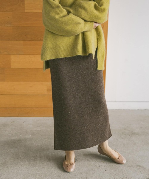 URBAN RESEARCH（アーバンリサーチ）の「Wフェイスニットスカート（スカート・レディース・ブラック/ブラウン/オートミール・FREE）」の15枚目の写真