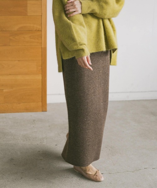 URBAN RESEARCH（アーバンリサーチ）の「Wフェイスニットスカート（スカート・レディース・ブラック/ブラウン/オートミール・FREE）」の14枚目の写真