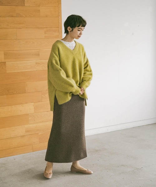 URBAN RESEARCH（アーバンリサーチ）の「Wフェイスニットスカート（スカート・レディース・ブラック/ブラウン/オートミール・FREE）」の12枚目の写真