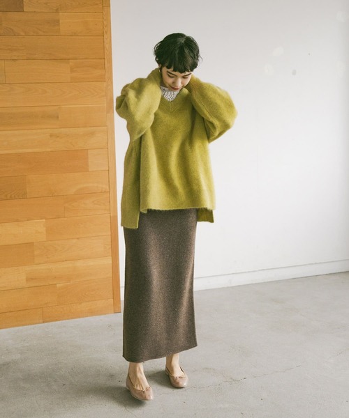 URBAN RESEARCH（アーバンリサーチ）の「Wフェイスニットスカート（スカート・レディース・ブラック/ブラウン/オートミール・FREE）」の11枚目の写真