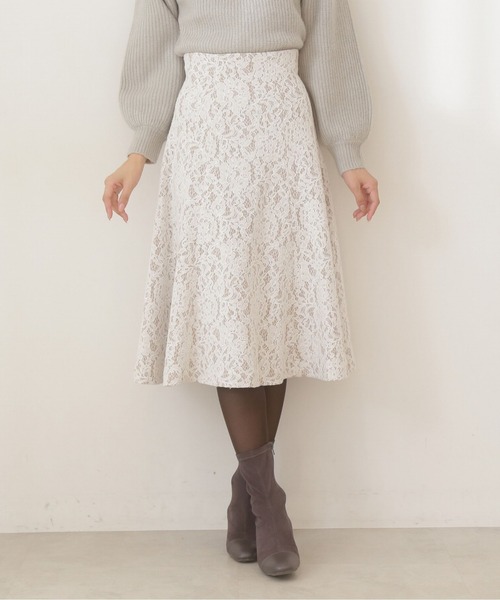 PROPORTION BODY DRESSING(プロポーションボディドレッシング)の「レースボンディングフレアスカート / 1211220115(スカート・レディース・ベージュ/ブルー・SMALL/MEDIUM/X-SMALL)」の8枚目の写真