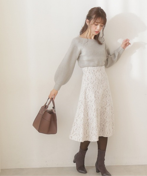 PROPORTION BODY DRESSING(プロポーションボディドレッシング)の「レースボンディングフレアスカート / 1211220115(スカート・レディース・ベージュ/ブルー・SMALL/MEDIUM/X-SMALL)」の5枚目の写真