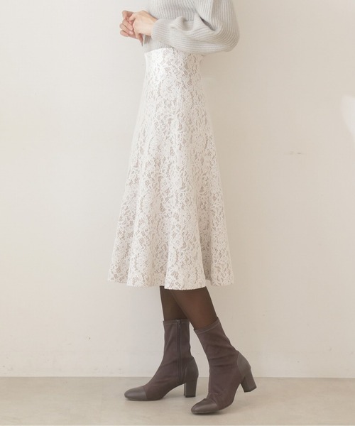 PROPORTION BODY DRESSING(プロポーションボディドレッシング)の「レースボンディングフレアスカート / 1211220115(スカート・レディース・ベージュ/ブルー・SMALL/MEDIUM/X-SMALL)」の7枚目の写真
