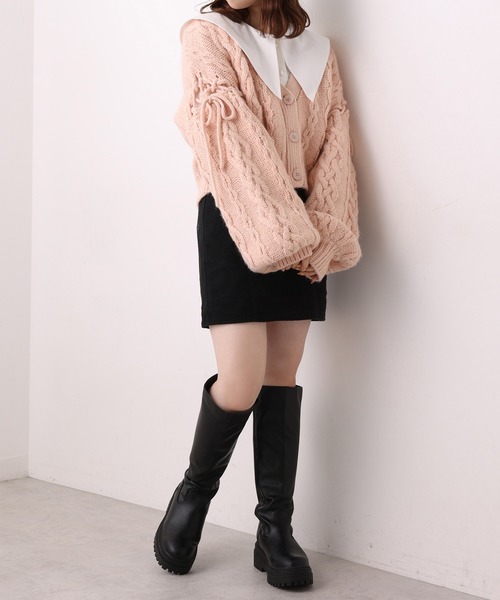 one after another NICE CLAUP(ワンアフターアナザーナイスクラップ)の「バックレースアップハイウエストミニスカート(スカート・レディース・ブラック/ブラック系その他/グレー系その他/モカ・FREE)」の16枚目の写真