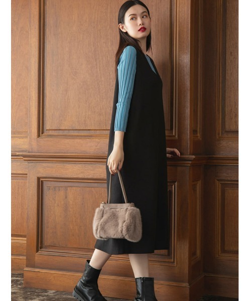 fifth（フィフス）の「スクエアファーハンドバッグ（ハンドバッグ・レディース・ブラック/モカ・FREE）」の9枚目の写真