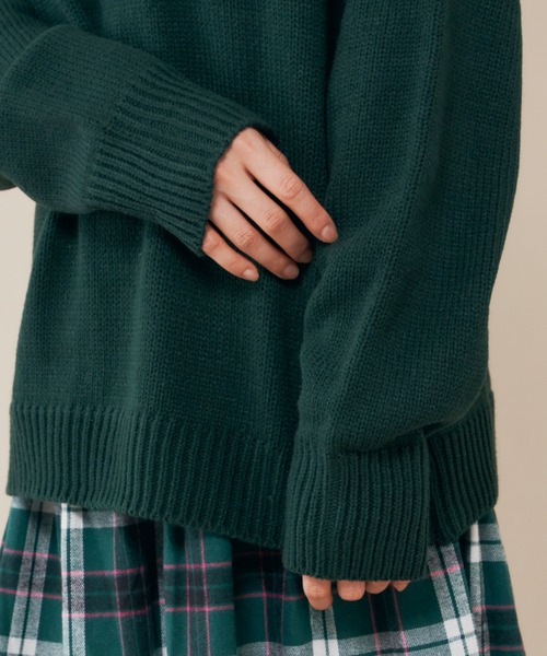 MERLOT（メルロー）の「クロシェSUNNYニット（ニット/セーター・レディース・グリーン/レッド・FREE）」の3枚目の写真