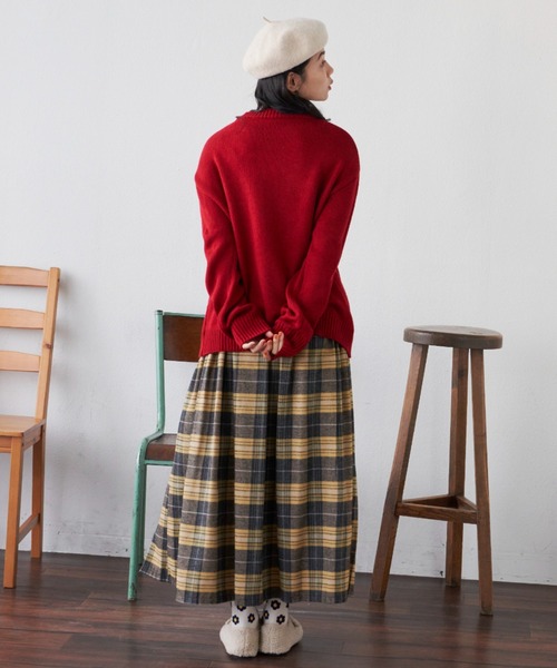 MERLOT（メルロー）の「クロシェSUNNYニット（ニット/セーター・レディース・グリーン/レッド・FREE）」の22枚目の写真