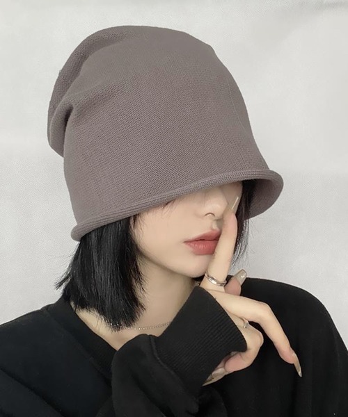 Anuenue（アヌエヌエ）の「ベーシックルーズニットキャップ（ニットキャップ/ビーニー・レディース・ホワイト/ブラック/ブラウン/グレー・FREE）」の10枚目の写真