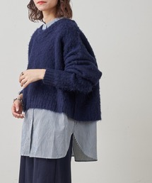 CIAOPANIC TYPY | 【ZOZOTOWN限定】【セットアイテム】モヘアライクショートニット＋バンドカラーロングシャツ(ニット/セーター)