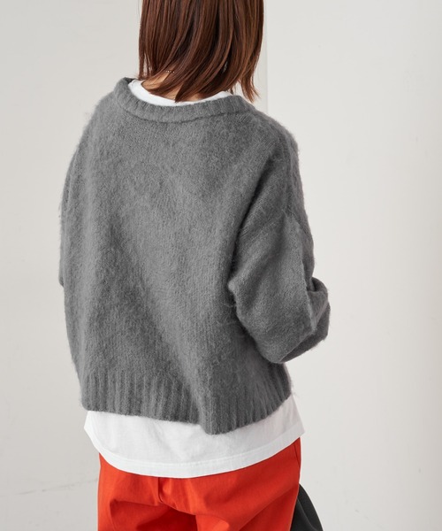 CIAOPANIC TYPY(チャオパニックティピー)の「【ZOZOTOWN限定】【セットアイテム】モヘアライクショートニット+バンドカラーロングシャツ(ニット/セーター・レディース・ブラック/ネイビー/グレー/サックスブルー/イエロー/サンドベージュ・ONE SIZE)」の8枚目の写真