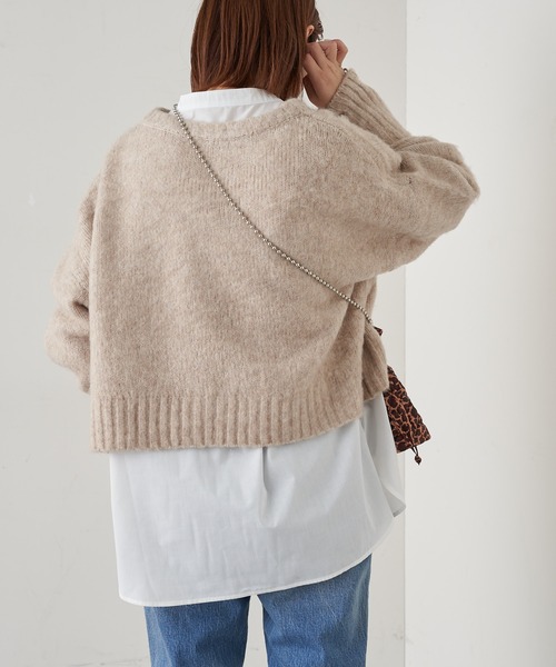 CIAOPANIC TYPY(チャオパニックティピー)の「【ZOZOTOWN限定】【セットアイテム】モヘアライクショートニット+バンドカラーロングシャツ(ニット/セーター・レディース・ブラック/ネイビー/グレー/サックスブルー/イエロー/サンドベージュ・ONE SIZE)」の18枚目の写真