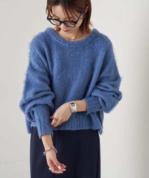 CIAOPANIC TYPY(チャオパニックティピー)の「【ZOZOTOWN限定】【セットアイテム】モヘアライクショートニット+バンドカラーロングシャツ(ニット/セーター・レディース・ブラック/ネイビー/グレー/サックスブルー/イエロー/サンドベージュ・ONE SIZE)」の20枚目の写真