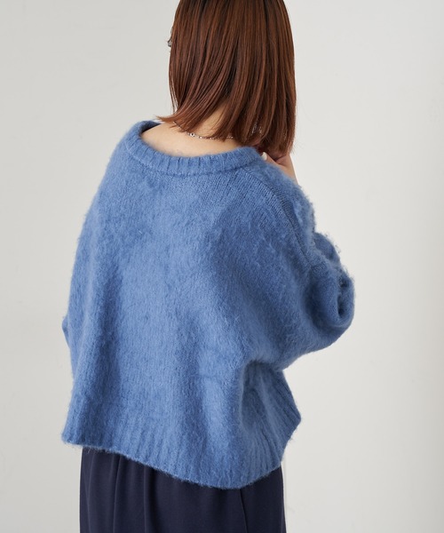 CIAOPANIC TYPY(チャオパニックティピー)の「【ZOZOTOWN限定】【セットアイテム】モヘアライクショートニット+バンドカラーロングシャツ(ニット/セーター・レディース・ブラック/ネイビー/グレー/サックスブルー/イエロー/サンドベージュ・ONE SIZE)」の11枚目の写真