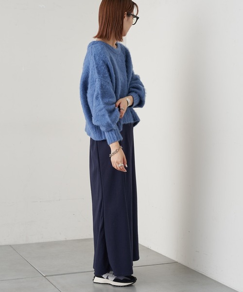 CIAOPANIC TYPY(チャオパニックティピー)の「【ZOZOTOWN限定】【セットアイテム】モヘアライクショートニット+バンドカラーロングシャツ(ニット/セーター・レディース・ブラック/ネイビー/グレー/サックスブルー/イエロー/サンドベージュ・ONE SIZE)」の21枚目の写真
