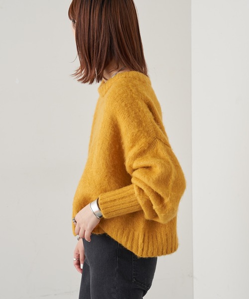 CIAOPANIC TYPY(チャオパニックティピー)の「【ZOZOTOWN限定】【セットアイテム】モヘアライクショートニット+バンドカラーロングシャツ(ニット/セーター・レディース・ブラック/ネイビー/グレー/サックスブルー/イエロー/サンドベージュ・ONE SIZE)」の12枚目の写真