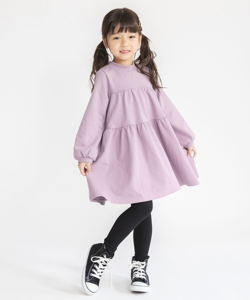 BRANSHES（ブランシェス）の「【WEB限定】ティアードワンピース（ワンピース・キッズ・ブラック/ベージュ/ラベンダー・130/100/150/110/120/140）」の3枚目の写真