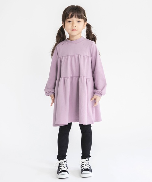 BRANSHES（ブランシェス）の「【WEB限定】ティアードワンピース（ワンピース・キッズ・ブラック/ベージュ/ラベンダー・130/100/150/110/120/140）」の7枚目の写真
