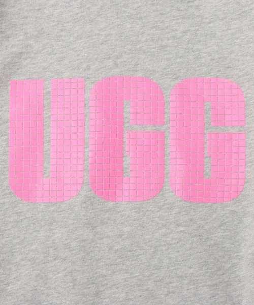 UGG@mosカラー発泡ロゴ短丈フーディー/アグカラーハッポウロゴタンタケフーディー
