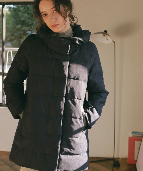 ReNorm（リノーム）の「マイクロコールダウンコート（ダウンジャケット/コート・レディース・ネイビー・M/L）」の9枚目の写真