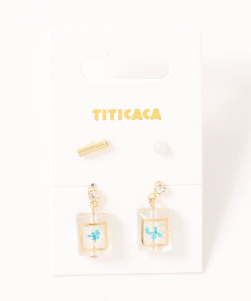 チチカカ(チチカカ)の「スクエアフラワーセットピアス(ピアス(両耳用)・レディース・ピンク/イエロー/グリーン・FREE)」の11枚目の写真