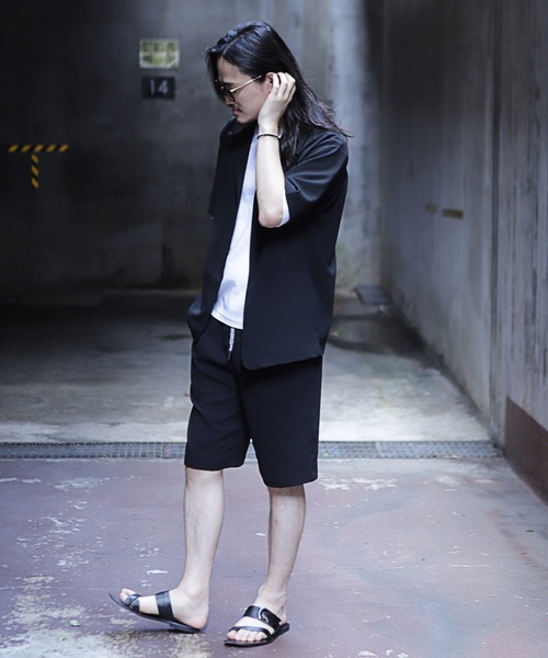 RATTLE TRAP（ラトルトラップ）の「【セットアップ対応】ジョーゼットショートパンツ（その他パンツ・メンズ・ブラック/グレイッシュベージュ・S/M/L）」の5枚目の写真
