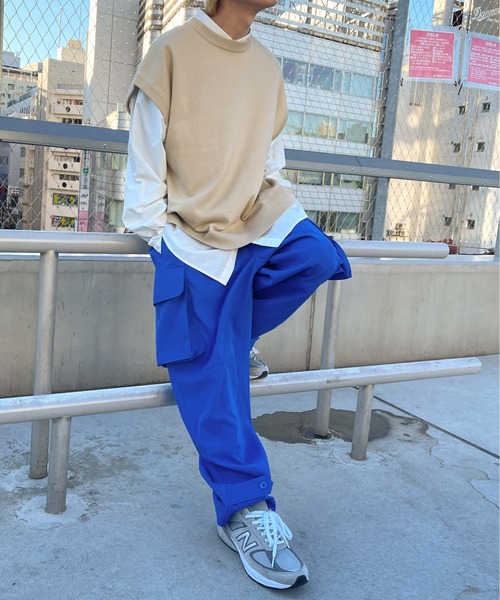 WEGO(ウィゴー)の「WEGO/M-47 ワイドパンツ(カーゴパンツ・メンズ・ライトグレー/カーキ/ロイヤルブルー・MEDIUM/LARGE)」の5枚目の写真