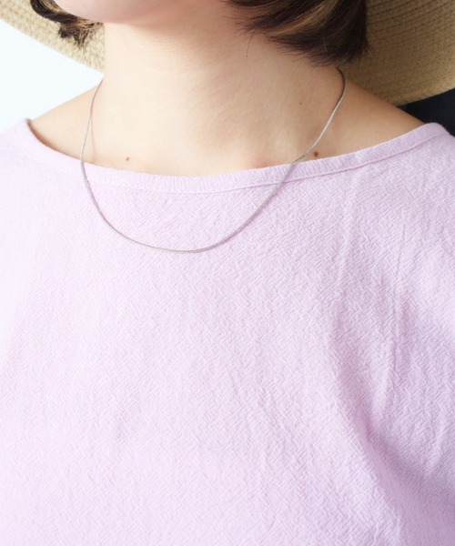 SETUP7（セットアップセブン）の「ヘルシーな肌魅せと、ぽわん袖。【SETUP7】ボリュームスリーブリラックスワンピース SCCH65　【手洗い可】（ワンピース・レディース・ブラック/ベージュ/パープル・4/5）」の6枚目の写真