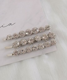 【float】キラキラ ビジュー ゴールド シルバー ヘアピン【3本セット】