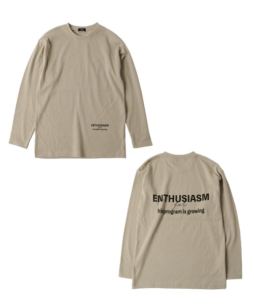 GLAZOS(グラソス)の「厚手天竺・ドロップショルダー前後ロゴプリント長袖Tシャツ(Tシャツ/カットソー・キッズ・ブラック/ホワイト/ベージュ系その他/ライトグリーン・130cm/140cm/160cm/150cm/170cm)」の10枚目の写真