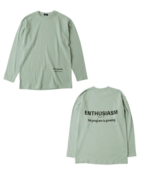 GLAZOS(グラソス)の「厚手天竺・ドロップショルダー前後ロゴプリント長袖Tシャツ(Tシャツ/カットソー・キッズ・ブラック/ホワイト/ベージュ系その他/ライトグリーン・130cm/140cm/160cm/150cm/170cm)」の12枚目の写真
