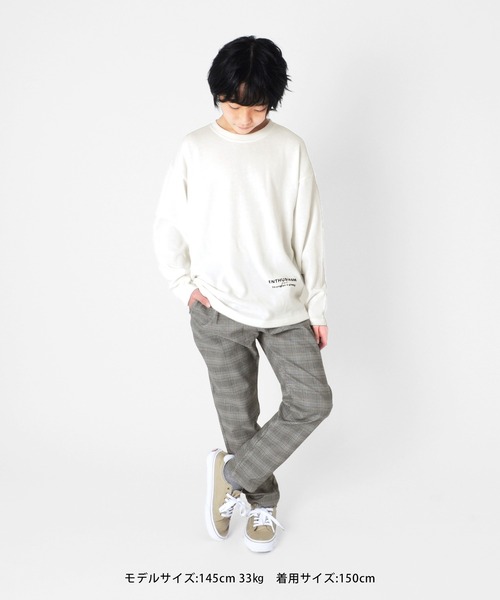 GLAZOS(グラソス)の「厚手天竺・ドロップショルダー前後ロゴプリント長袖Tシャツ(Tシャツ/カットソー・キッズ・ブラック/ホワイト/ベージュ系その他/ライトグリーン・130cm/140cm/160cm/150cm/170cm)」の18枚目の写真