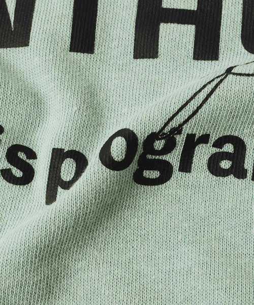 GLAZOS(グラソス)の「厚手天竺・ドロップショルダー前後ロゴプリント長袖Tシャツ(Tシャツ/カットソー・キッズ・ブラック/ホワイト/ベージュ系その他/ライトグリーン・130cm/140cm/160cm/150cm/170cm)」の9枚目の写真