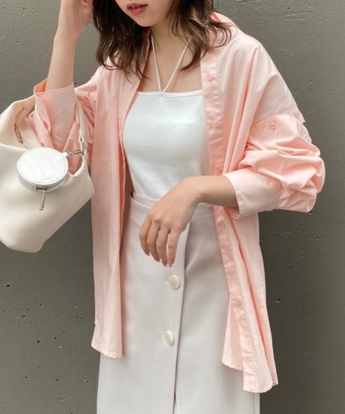 売り切れました。ナイスクラップAラインシャツ continuer de NICE CLAUP/【新色追加】ストライプシャツ｜NICE