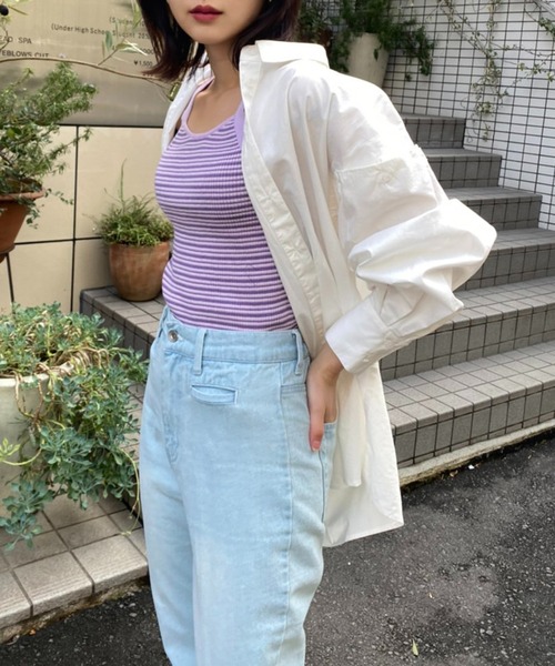 one after another NICE CLAUP（ワンアフターアナザーナイスクラップ）の「肩開きマルチwayシャツ（シャツ/ブラウス・レディース・ネイビー/オフホワイト/その他/ブルー系その他/ピンク系その他/グリーン系その他/ピンク・FREE）」の11枚目の写真