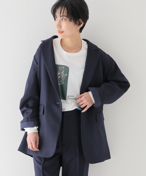 JOINT WORKS(ジョイントワークス)の「J-オーバーサイズテーラードジャケット(テーラードジャケット・レディース・ネイビー/グレー・FREE)」の5枚目の写真