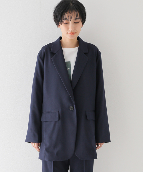 JOINT WORKS(ジョイントワークス)の「J-オーバーサイズテーラードジャケット(テーラードジャケット・レディース・ネイビー/グレー・FREE)」の8枚目の写真