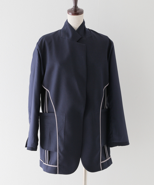 JOINT WORKS(ジョイントワークス)の「J-オーバーサイズテーラードジャケット(テーラードジャケット・レディース・ネイビー/グレー・FREE)」の19枚目の写真
