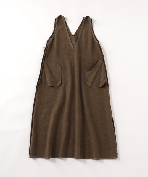 JOURNAL STANDARD relume(ジャーナルスタンダード レリューム)の「リネンコットンカットオフVネックワンピース(ワンピース・レディース・カーキ・FREE)」の14枚目の写真