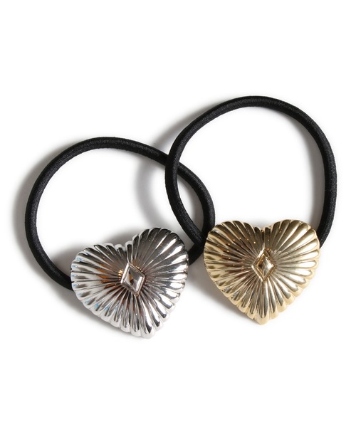 ANCHOR（アンカー）の「スタンプワーク ヘアゴム ビッグ クリア ハート（ヘアゴム・メンズ・シルバー/ゴールド・FREE）」の4枚目の写真