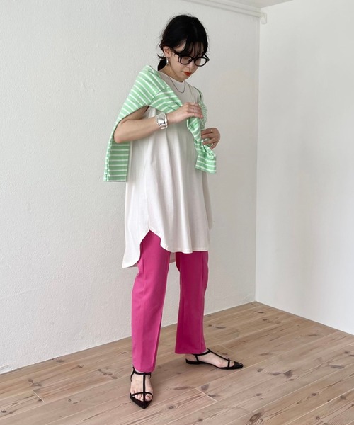 wee9s（ウィークス）の「CHIRARISM tank top / レイヤードにもってこいなチラリズムタンクトップ（タンクトップ・レディース・ブラック/グリーン/アイボリー/グレー・FREE/SHORT）」の20枚目の写真