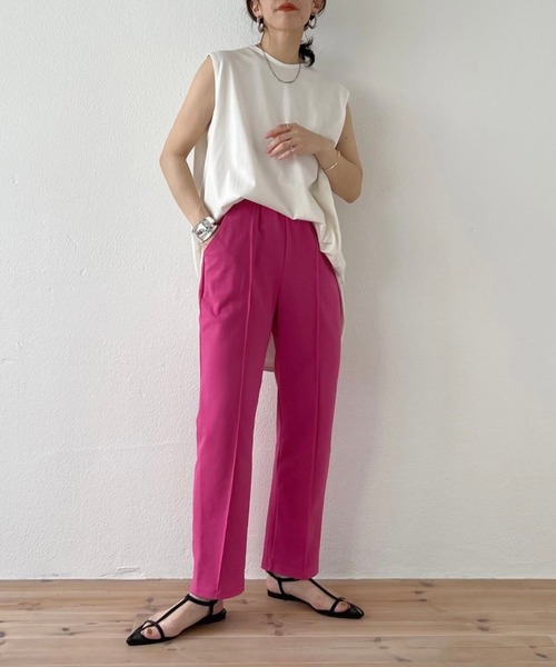 wee9s（ウィークス）の「CHIRARISM tank top / レイヤードにもってこいなチラリズムタンクトップ（タンクトップ・レディース・ブラック/グリーン/アイボリー/グレー・FREE/SHORT）」の8枚目の写真