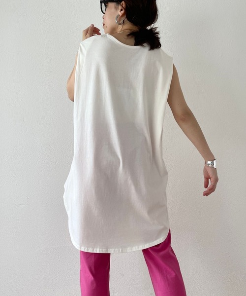 wee9s（ウィークス）の「CHIRARISM tank top / レイヤードにもってこいなチラリズムタンクトップ（タンクトップ・レディース・ブラック/グリーン/アイボリー/グレー・FREE/SHORT）」の13枚目の写真