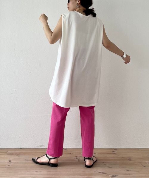 wee9s（ウィークス）の「CHIRARISM tank top / レイヤードにもってこいなチラリズムタンクトップ（タンクトップ・レディース・ブラック/グリーン/アイボリー/グレー・FREE/SHORT）」の14枚目の写真